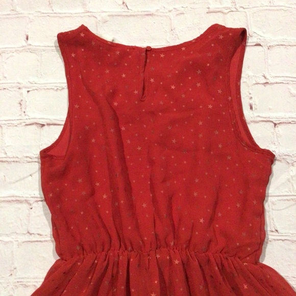 H&M Girl’s Red with Gold Stars Sleeveless Formal Dress - Size 10-11Y - Picture 6 of 8
